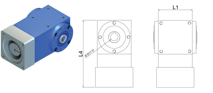 VC-K Spiral Bevel Gearbox with motor mount